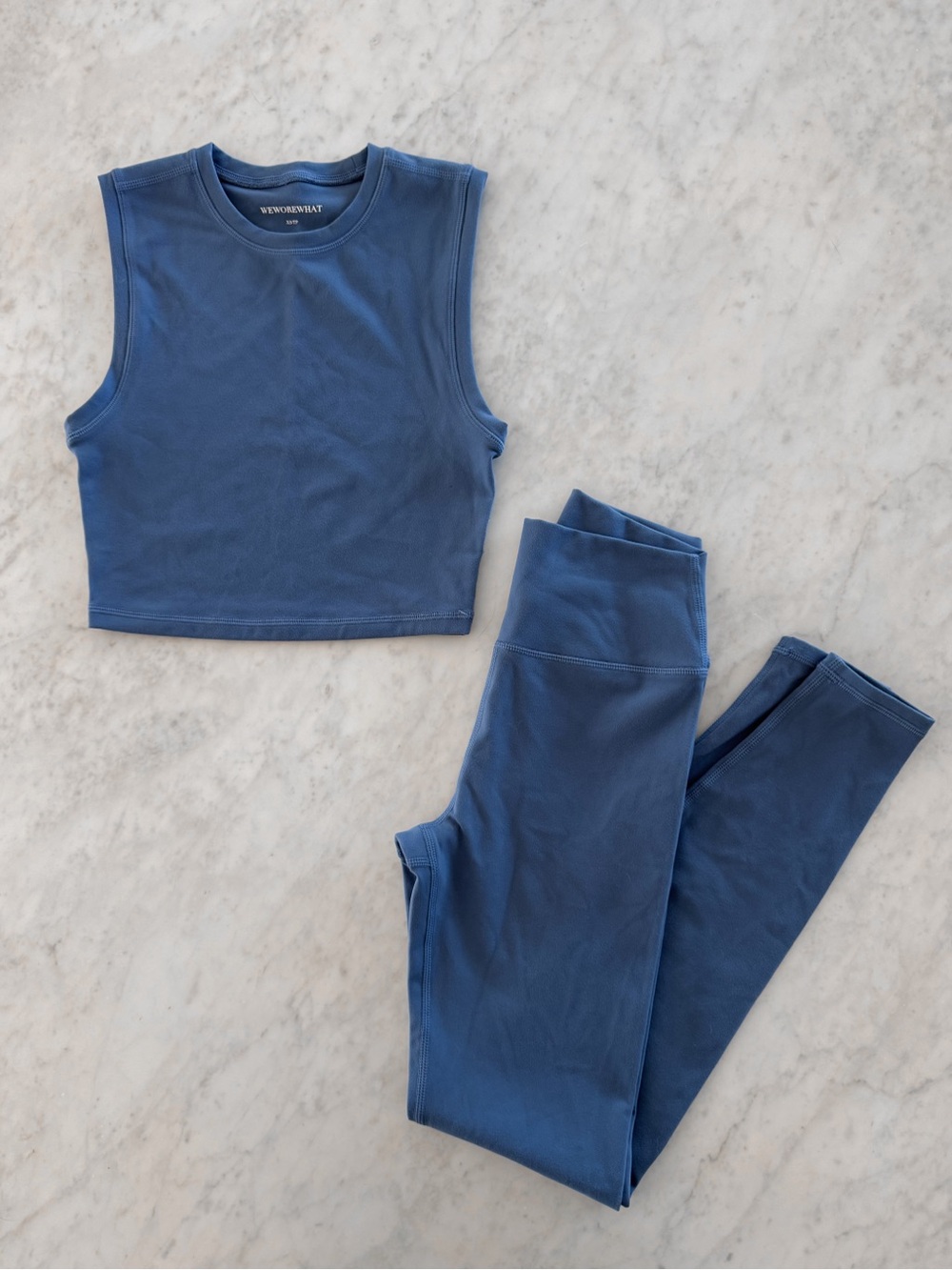 SET - weworewhat blue activewear tank & leggings m